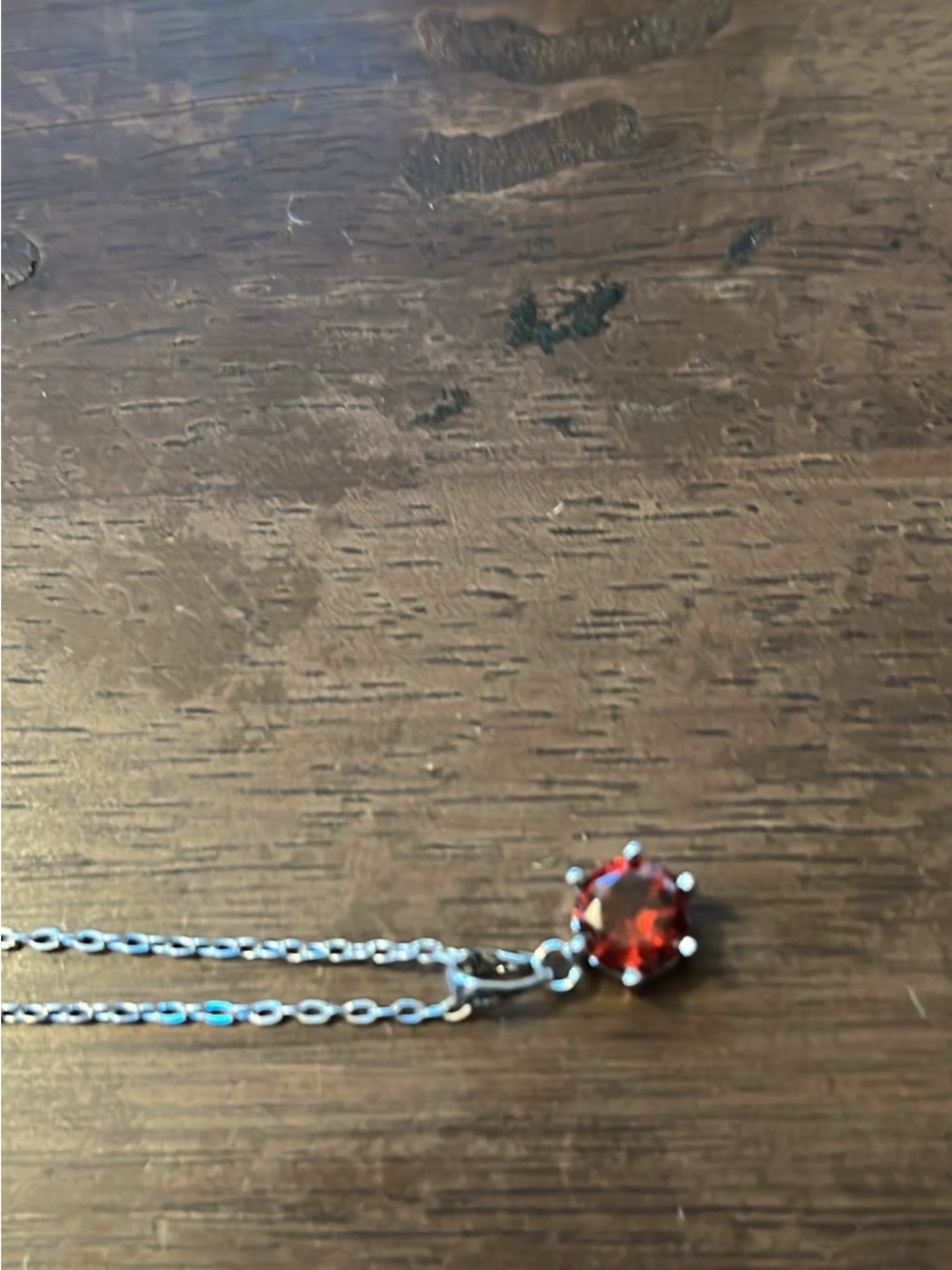 Pendant Necklace with Red Gemstone